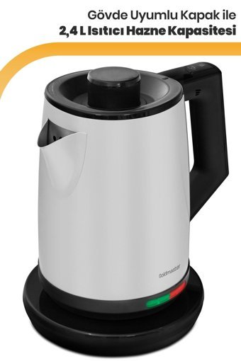 Karaca Çaysever Robotea Pro Quartz 4 İn 1 Konuşan Otomatik Cam Demlikli 2500 W Plastik Gövdeli Rose Gold Siyah Çay Makinesi