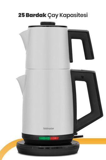 Karaca Çaysever Robotea Pro Quartz 4 İn 1 Konuşan Otomatik Cam Demlikli 2500 W Plastik Gövdeli Rose Gold Siyah Çay Makinesi