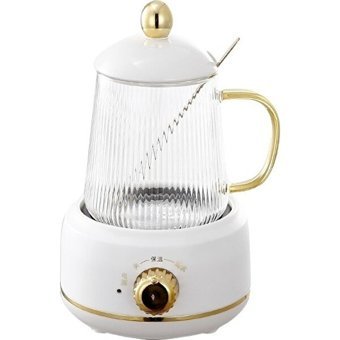 Linroup1 Cam Demlikli 1600 W Işıklı Plastik Gövdeli Beyaz Retro Çay Makinesi