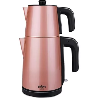 Beko Çelik Demlikli 1650 W Çelik Gövdeli İnox Pembe Rose Çay Makinesi