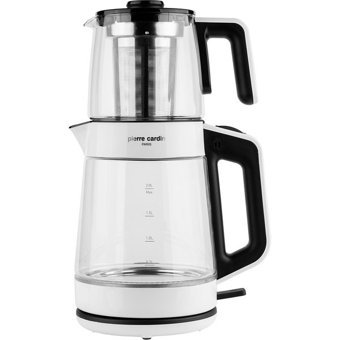 Pierre Cardin PCCYC 002 002 Otomatik Cam Demlikli 1900 W Işıklı Cam Gövdeli Siyah Retro Çay Makinesi