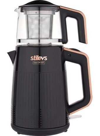 Stilevs CM 16 Otomatik Cam Demlikli 1500 W Işıklı Plastik Gövdeli Mor Retro Çay Makinesi