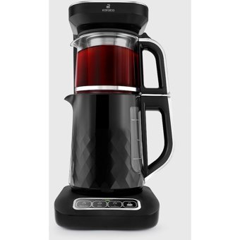 Karaca Çaysever Robotea Pro Quartz 4 In 1 Konuşan Otomatik Cam Demlikli 2500 W Plastik Gövdeli Krom Çay Makinesi