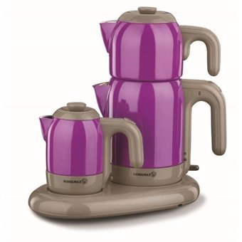 Korkmaz A 353 07 Mia Çelik Demlikli 1600 W Çelik Gövdeli Gri Mor Çay Makinesi