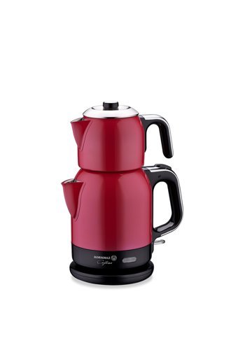 Korkmaz Çaytema Çelik Demlikli 1600 W Çelik Gövdeli Kırmzı Çay Makinesi