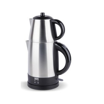 Sem SD100 Müjdem Otomatik Çelik Demlikli 1800 W Işıklı Çelik Gövdeli İnox Retro Çay Makinesi