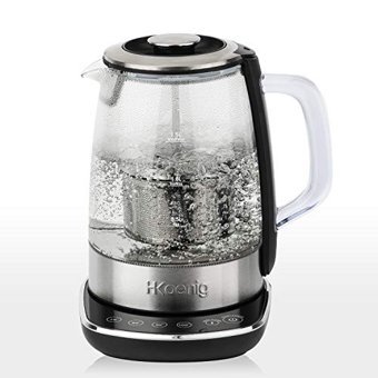 H.Koenig TI 600 Otomatik Çelik Demlikli 1650 W Işıklı Çelik Gövdeli Siyah Retro Çay Makinesi