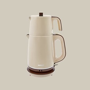 Homend 1734H Royaltea Çelik Demlikli 2000 W Çelik Gövdeli Bej Çay Makinesi