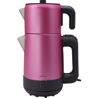 Karaca 1805 Tea Chef Çelik Demlikli 1800 W Işıklı Çelik Gövdeli Mor Çay Makinesi