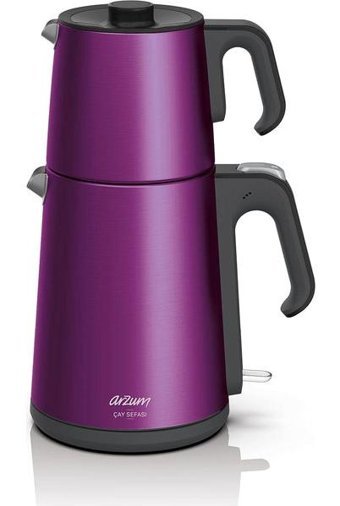 Arzum AR 3055 Çelik Demlikli 1800 W Çelik Gövdeli Mürdüm Çay Makinesi