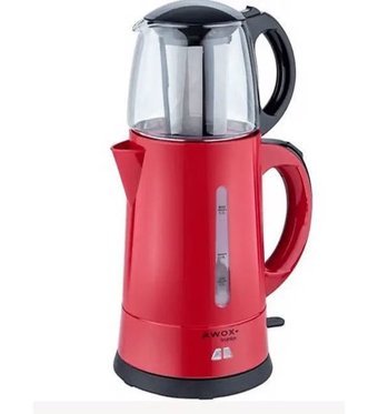 Awox Tea Plus Cam Demlikli 2000 W Plastik Gövdeli Kırmızı Çay Makinesi