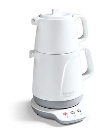 Homend 1705 Royaltea Porselen Demlikli 1800 W Porselen Gövdeli Beyaz Çay Makinesi
