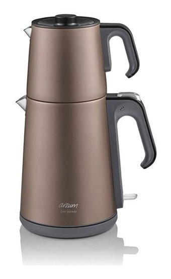 Arzum AR 3080 Çelik Demlikli 1650 W Işıklı Çelik Gövdeli Kırmızı Çay Makinesi
