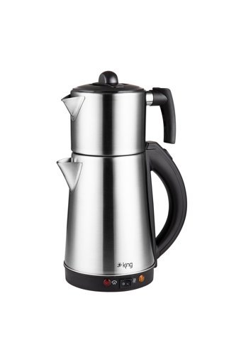 King K 325 Livane Cam Demlikli 1500 W Çelik Gövdeli Kırmızı Çay Makinesi