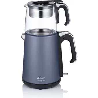 Arzum AR 3008 Ehlikeyf Delux Çelik Demlikli 1650 W Çelik Gövdeli Kırmızı Çay Makinesi