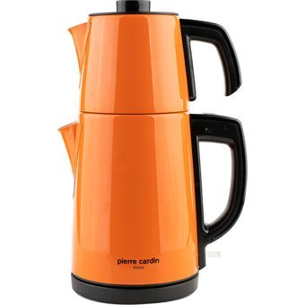 Pierre Cardin PCCYC 007 004 Otomatik Çelik Demlikli 1650 W Işıklı Çelik Gövdeli Turuncu Retro Çay Makinesi