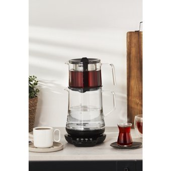 Homend 1746H Royaltea Konuşan Otomatik Cam Demlikli 1800 W Işıklı Cam Gövdeli Şeffaf Çay Makinesi