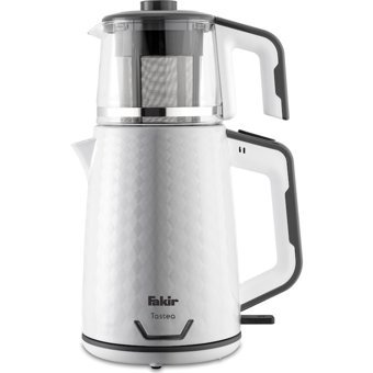 Fakir Tastea Otomatik Çelik Demlikli 1600 W Işıklı Çelik Gövdeli Beyaz Retro Çay Makinesi