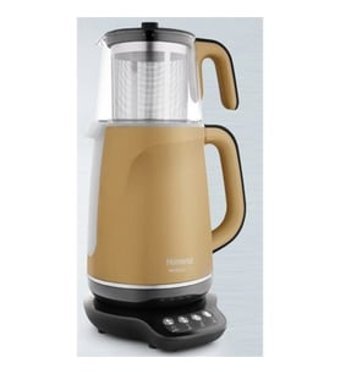 Homend 1719 Royaltea Konuşan Otomatik Cam Demlikli 1800 W Işıklı Çelik Gövdeli Gold Çay Makinesi
