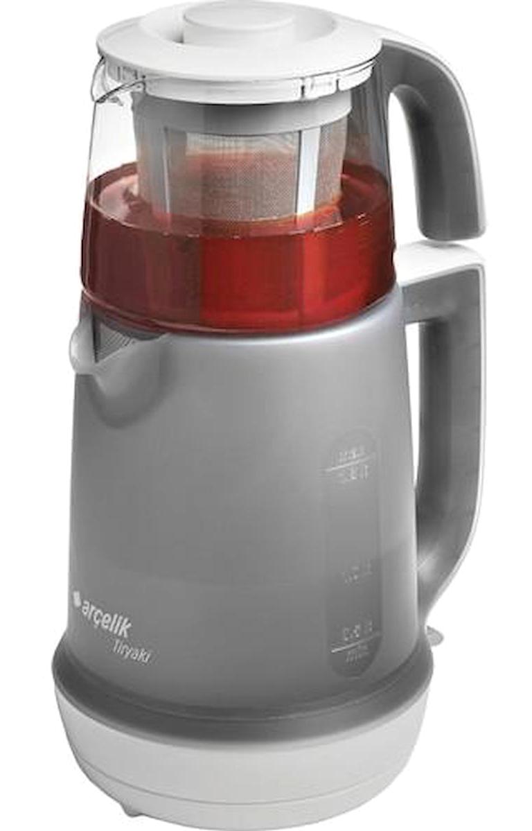 Arçelik K 3280 C Cam Demlikli 1650 W Işıklı Plastik Gövdeli Gri Çay Makinesi