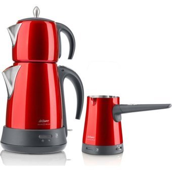 Arzum AR 349 Cam Demlikli 1700 W Plastik Gövdeli Siyah Çay Makinesi