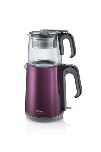 Arzum Cam Demlikli 1650 W Çelik Gövdeli Mor Çay Makinesi