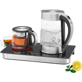 Profi Cook TKS1056 Proficook Otomatik Cam Demlikli 2200 W Işıklı Çelik Gövdeli Gri Retro Çay Makinesi
