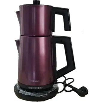 Goldmaster BY 5300MR Demre Otomatik Çelik Demlikli 1900 W Işıklı Çelik Gövdeli Mürdüm Retro Çay Makinesi