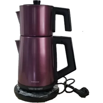 Goldmaster BY 5300MR Demre Otomatik Çelik Demlikli 1900 W Işıklı Çelik Gövdeli Mürdüm Retro Çay Makinesi