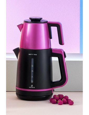 Karaca Berry Tea XL 2 In1 Çelik Demlikli 1700 W Çelik Gövdeli Pembe Çay Makinesi