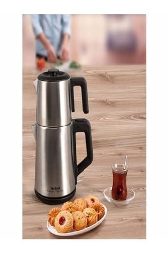 Tefal Otomatik Çelik Demlikli 1650 W Işıklı Çelik Gövdeli İnox Retro Çay Makinesi