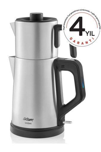 Arzum AR 3089 S Jollietea Otomatik Cam Demlikli 1650 W Plastik Gövdeli Beyaz Çay Makinesi