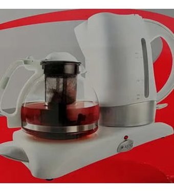 King K 2018 Tealife Cam Demlikli 2000 W Plastik Gövdeli Beyaz Çay Makinesi