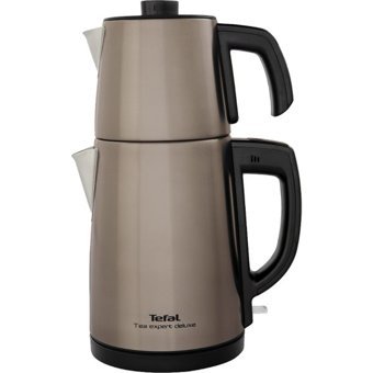 Tefal Tea Expert Deluxe Otomatik Çelik Demlikli 1650 W Işıklı Çelik Gövdeli Şampanya Retro Çay Makinesi
