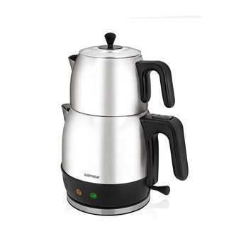 Goldmaster GM 7343 Harman XL Otomatik Çelik Demlikli 2200 W Işıklı Çelik Gövdeli Beyaz Retro Çay Makinesi