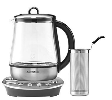 Gastroback Otomatik Çelik Demlikli 1500 W Işıklı Çelik Gövdeli Gri Retro Çay Makinesi