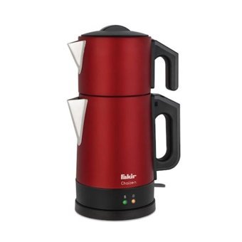 Fakir Chaizen Otomatik Çelik Demlikli 1650 W Işıklı Çelik Gövdeli Kırmızı Retro Çay Makinesi
