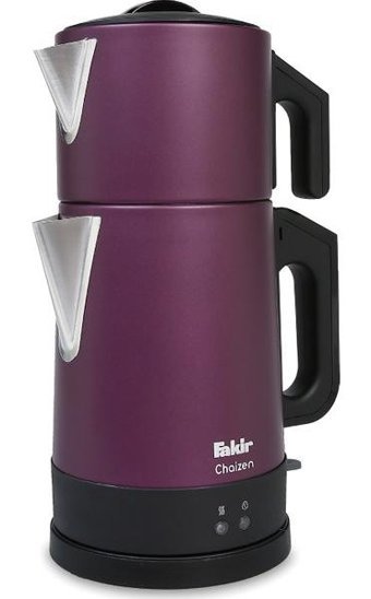 Fakir Chaizen Otomatik Çelik Demlikli 1600 W Işıklı Çelik Gövdeli Mor Retro Çay Makinesi