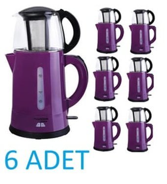 Bks Tea Plus Cam Demlikli 2000 W Plastik Gövdeli Mor Çay Makinesi