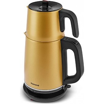 Homend 1778H Otomatik Çelik Demlikli 2000 W Çelik Gövdeli Gold Çay Makinesi