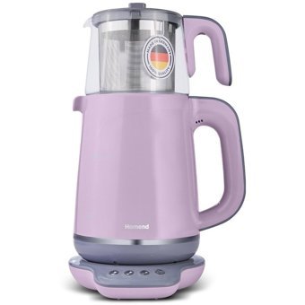 Homend 1724H Royaltea Konuşan Otomatik Cam Demlikli 1800 W Işıklı Plastik Gövdeli Leylak Çay Makinesi