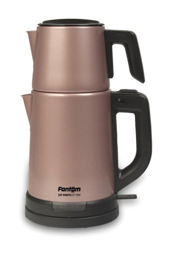 Fantom CY 1500 Otomatik Çelik Demlikli 1800 W Işıklı Çelik Gövdeli Beyaz Retro Çay Makinesi