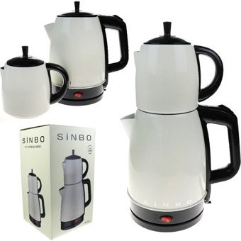 Sinbo Perla Otomatik Çelik Demlikli 2200 W Işıklı Çelik Gövdeli Krem Retro Çay Makinesi