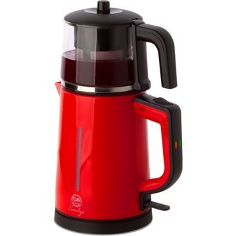 Cvs DN 1529 Cam Demlikli 1800 W Çelik Gövdeli Kırmızı Çay Makinesi