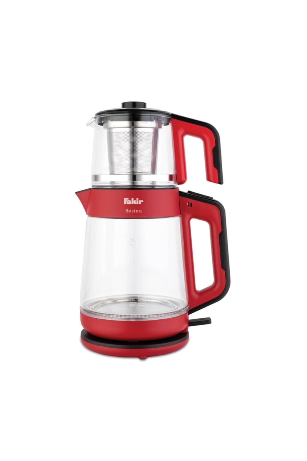 Fakir Bestea Otomatik Çelik Demlikli 1600 W Işıklı Çelik Gövdeli Fuşya Retro Çay Makinesi