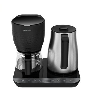 Grundig CFM 7147 D Otomatik Çelik Demlikli 1800 W Işıklı Çelik Gövdeli Beyaz Retro Çay Makinesi