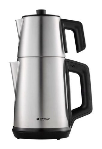 Arçelik K 3283 In Çelik Demlikli 1650 W Işıklı Çelik Gövdeli İnox Çay Makinesi