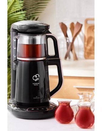Karaca Çaysever Robotea Konuşan Otomatik Cam Demlikli 2500 W Işıklı Plastik Gövdeli Rose Gold Çay Makinesi