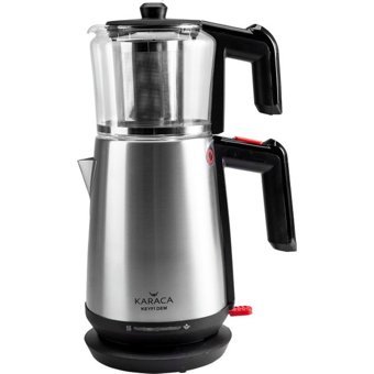 Karaca Keyfi Dem Cam Demlikli 1600 W Çelik Gövdeli İnox Çay Makinesi