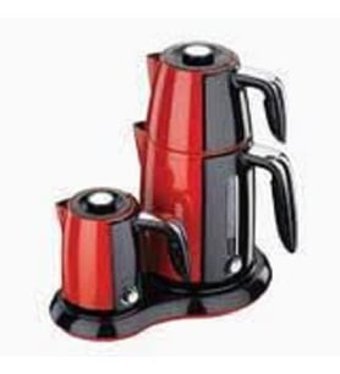 Korkmaz A 367 Çelik Demlikli 2200 W Çelik Gövdeli Kırmızı Çay Makinesi